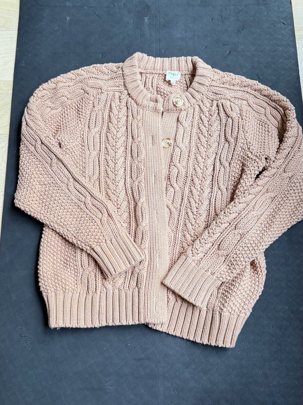 Marea by Liz Joy Cable Cardigan in Camel Tan Color Sz. S - Picture 2 of 3